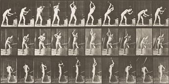 EADWEARD MUYBRIDGE (1830-1904) A selection of 4 plates from Animal Locomotion of men (2) and women (2) engaged in various activities.